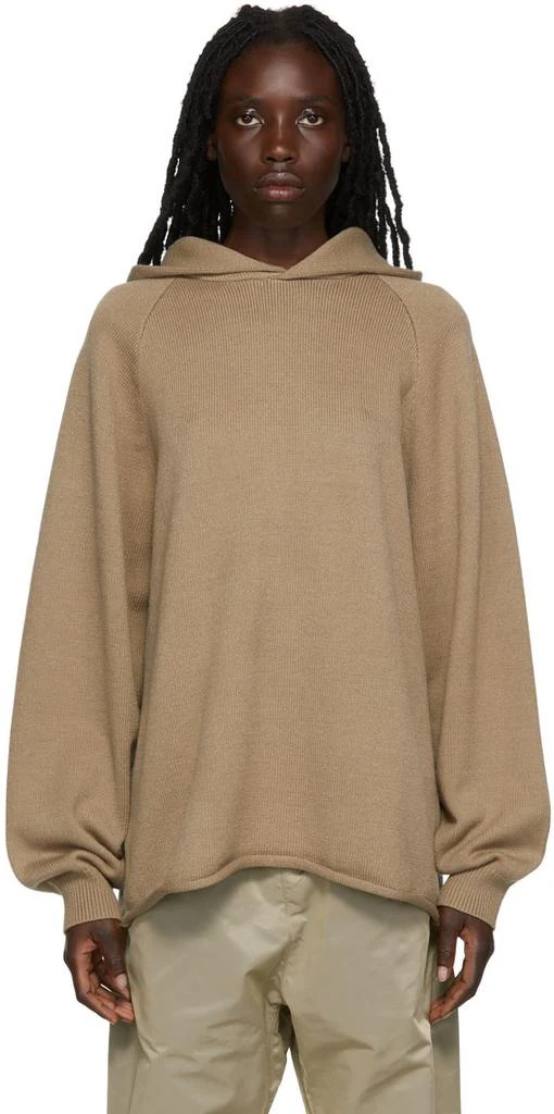 Fear of God ESSENTIALS Tan Polyester Hoodie 1
