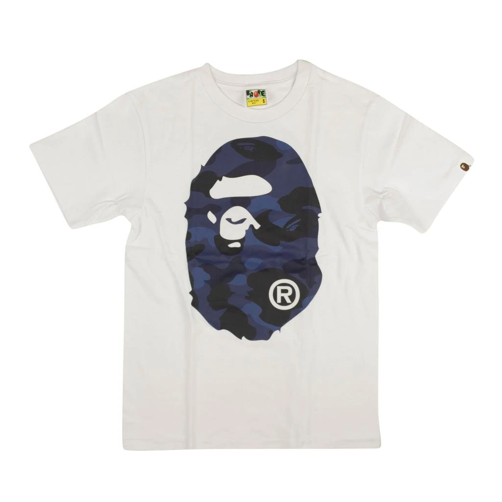 Bape White Blue Camo Logo Short Sleeve T-Shirt 1
