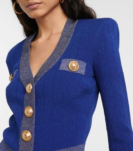 Balmain Metallic knit cardigan 4