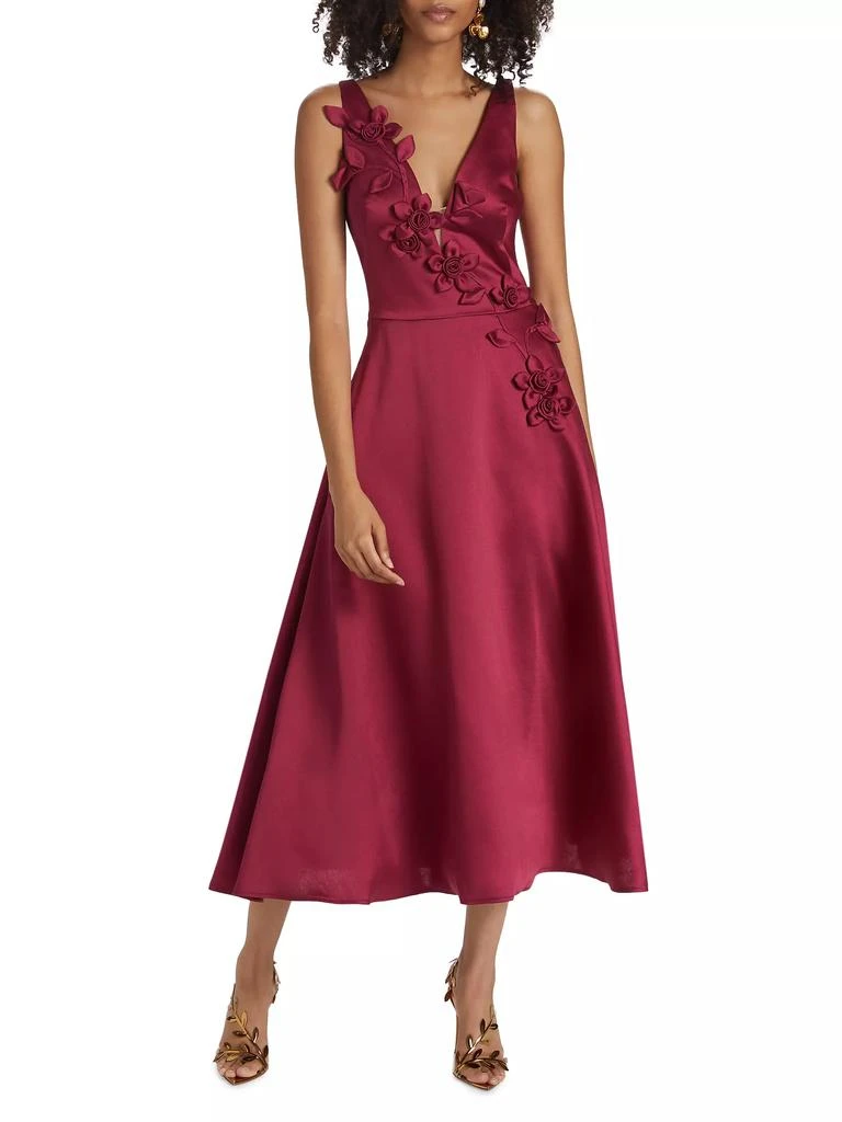 MARCHESA Flower Appliqué Cocktail Dress 3