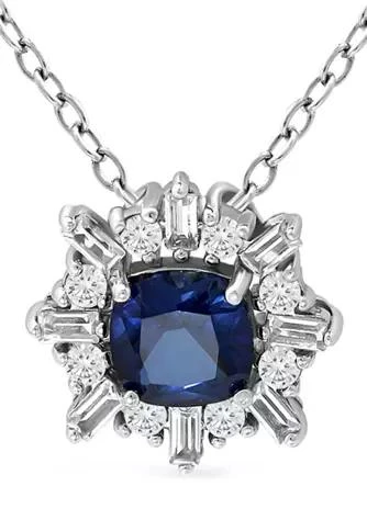 Belk 
Co. Lab Created 2.34 ct. t.w. Synthetic Blue and Created White Sapphire Necklace in Sterling Silver