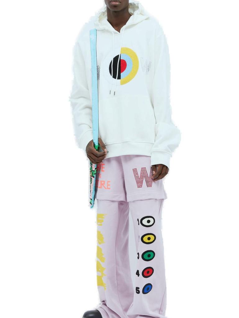 Walter Van Beirendonck Walter Van Beirendonck Hamza Embroidered-Motif Drawstring Hoodie