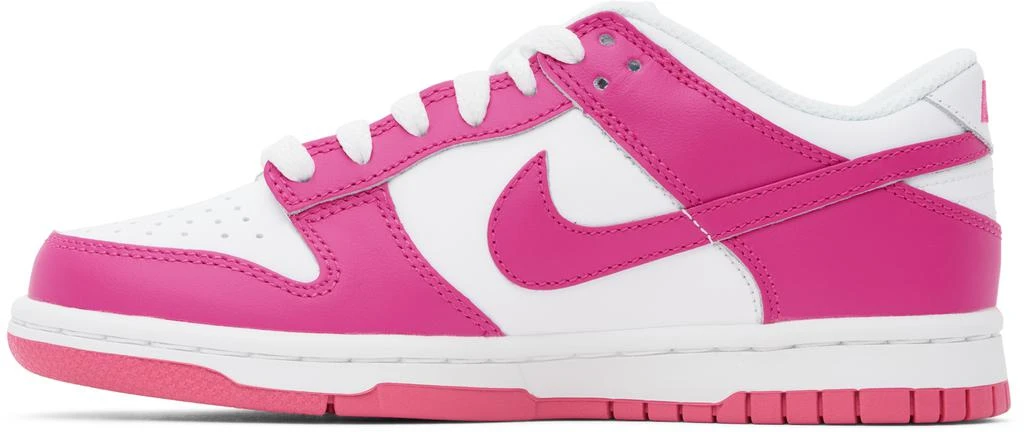 NIKE Big Kids Pink & White Dunk Low Sneakers 3