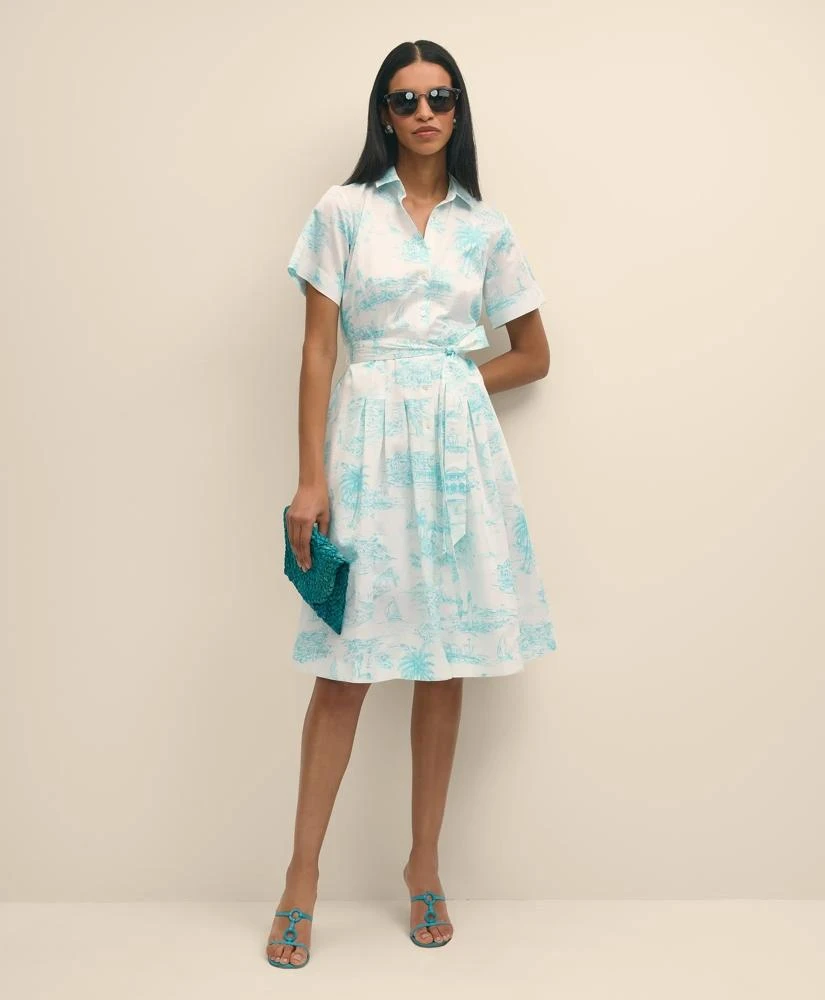 Brooks Brothers Supima® Satin Cotton Bermuda Toile Shirt Dress 1