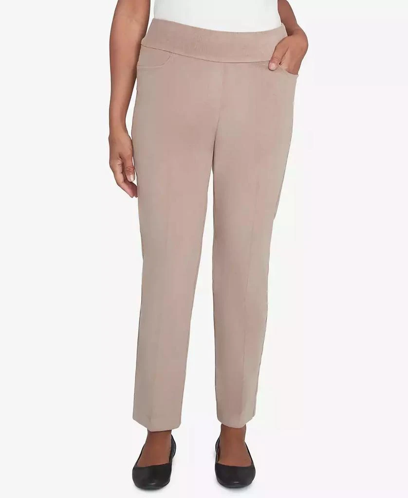 Alfred Dunner Petite Telluride Modern Corduroy Faux Fly Front Short Length Pants 1