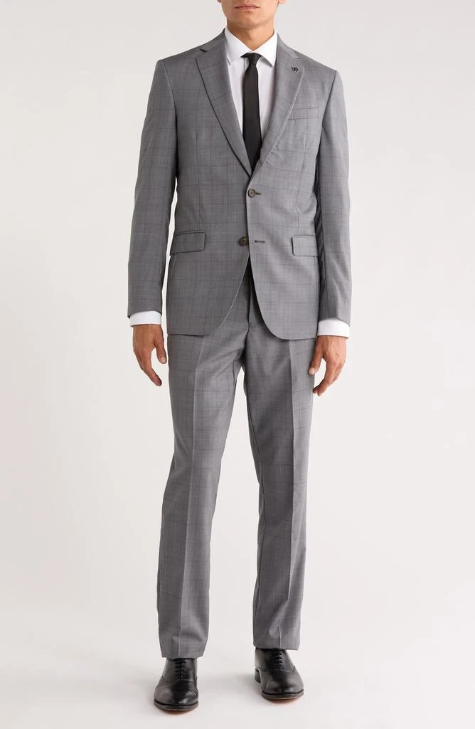 No Ordinary Joe by Ted Baker Jake Grey Windowpane Wool Suit