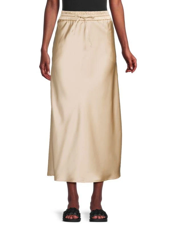 Saks Fifth Avenue Satin A-line Midi Skirt 1