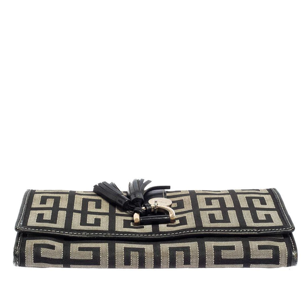 Givenchy Givenchy Black/Grey Monogram Canvas and Leather Continental Wallet 6