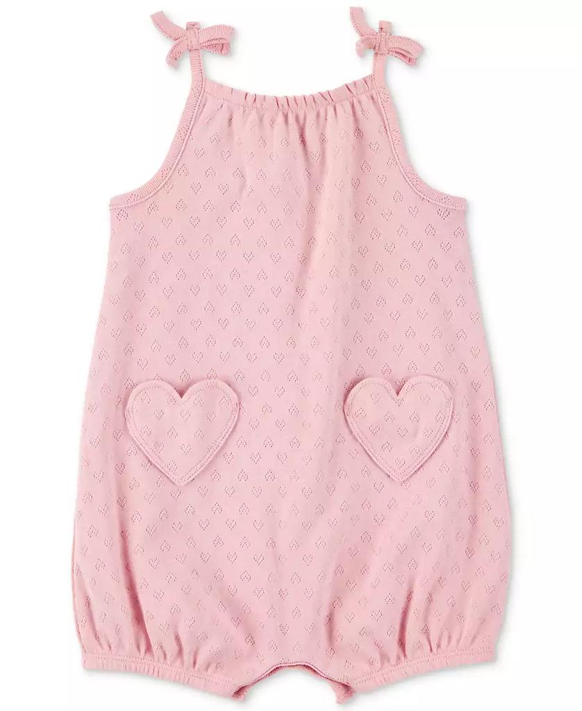 Carter's Baby Girl Heart Pockets Cotton Romper