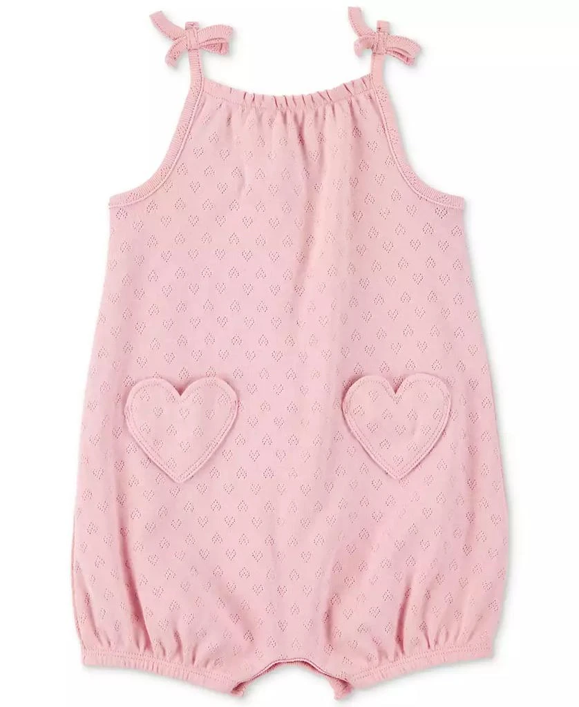 Carter's Baby Girl Heart Pockets Cotton Romper 1