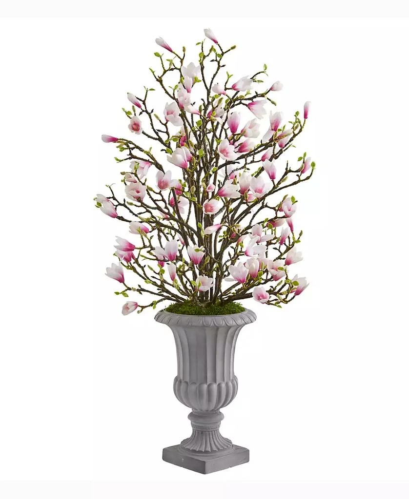 NEARLY NATURAL 46in. Magnolia Artificial Arrangement in Decorative Urn