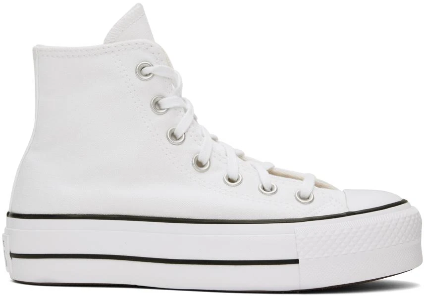 Converse White Chuck Taylor All Star Canvas Platform High Top Sneakers 1