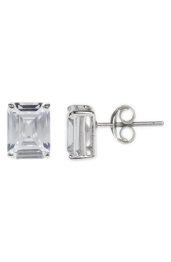 Kenneth Jay Lane Emerald Cut CZ Stud Earrings 1