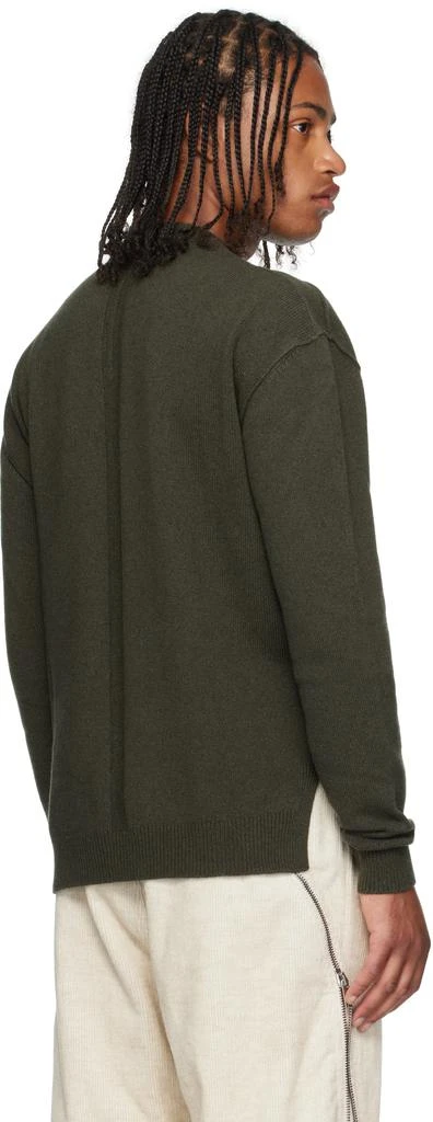 Rick Owens Khaki Concordians Round Neck Sweater 3