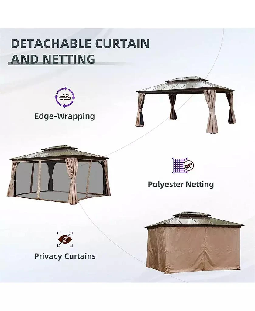 Streamdale Furniture 12x16ft Hardtop Gazebo with Polycarbonate Roof 3