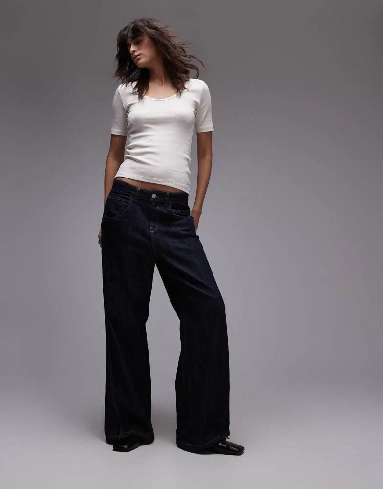 ARKET ARKET rib jersey t-shirt with scoop neck in off-white 4