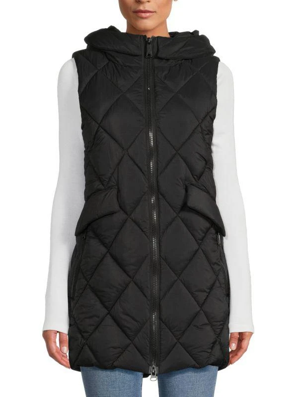 Sam Edelman Quilted Longline Hooded Vest 1