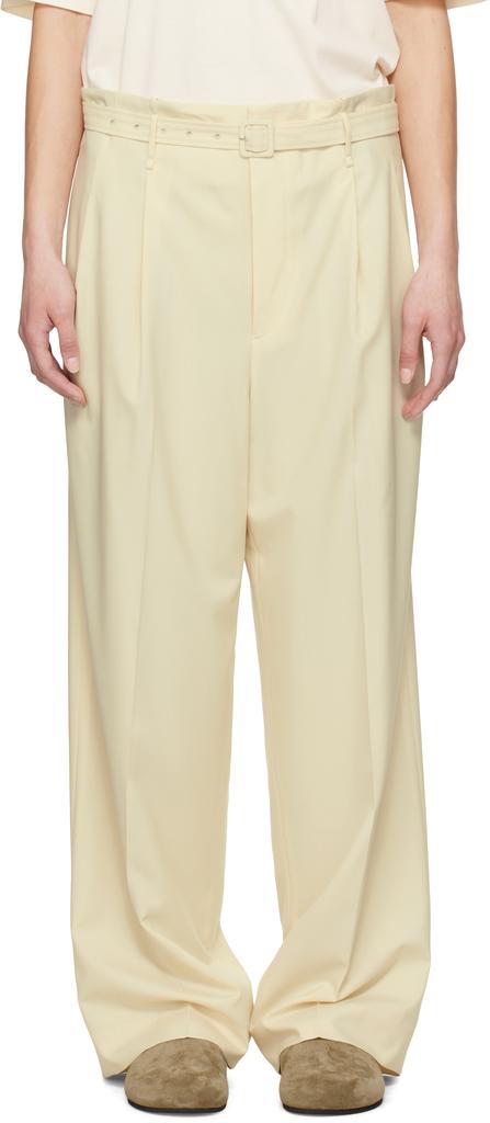 AURALEE Brown Bluefaced Wool Check Trousers 0-WAIST-US-24