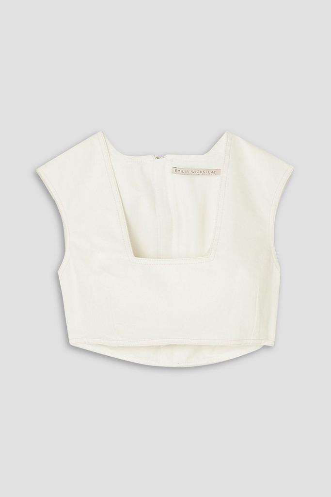 Emilia Wickstead Saffa cropped denim top