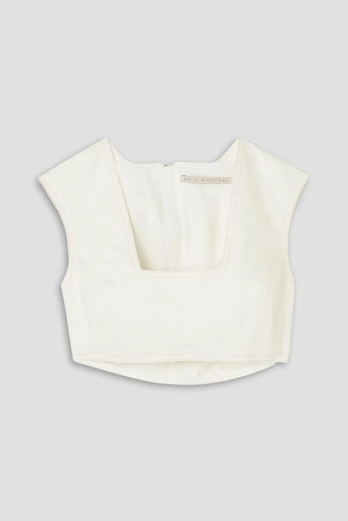 Emilia Wickstead Saffa cropped denim top 1
