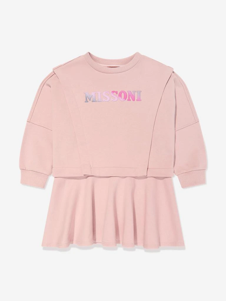 Missoni Missoni Girls Logo Sweater Dress in Pink 1