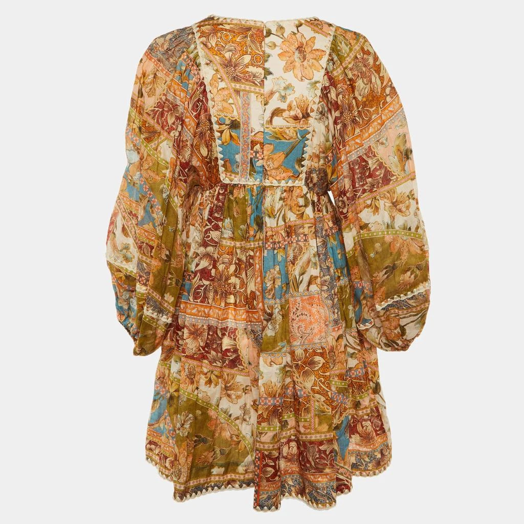 Zimmermann Zimmermann Multicolor Chintz Print Ramie Billow Mini Dress S 2