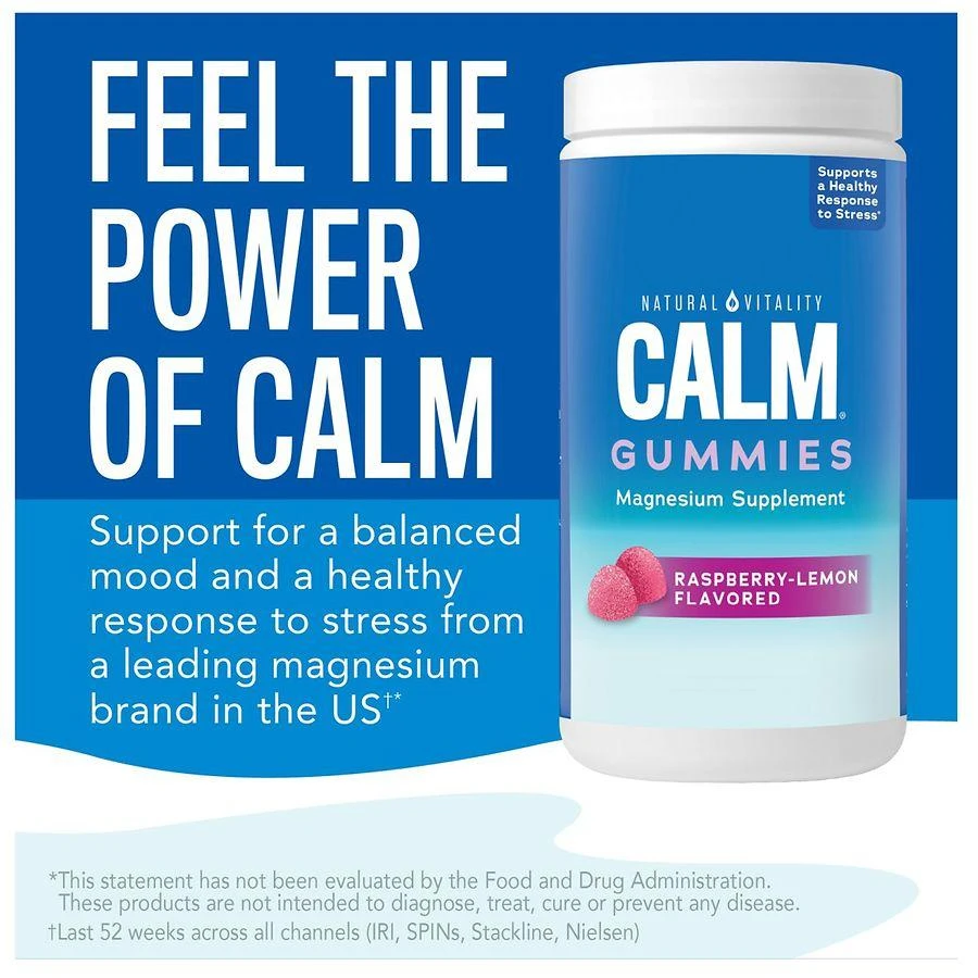 Natural Vitality Magnesium Supplement Gummies Raspberry Lemon 7