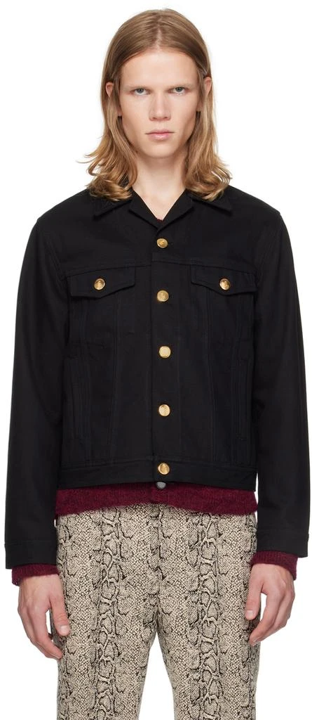 Ernest W. Baker Black Studded Denim Jacket 1