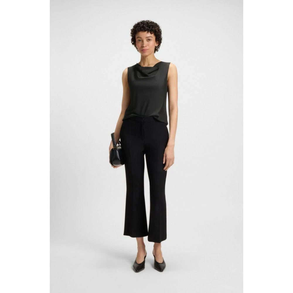 Hugo Boss Sleeveless cowl-neck blouse in stretch silk 2
