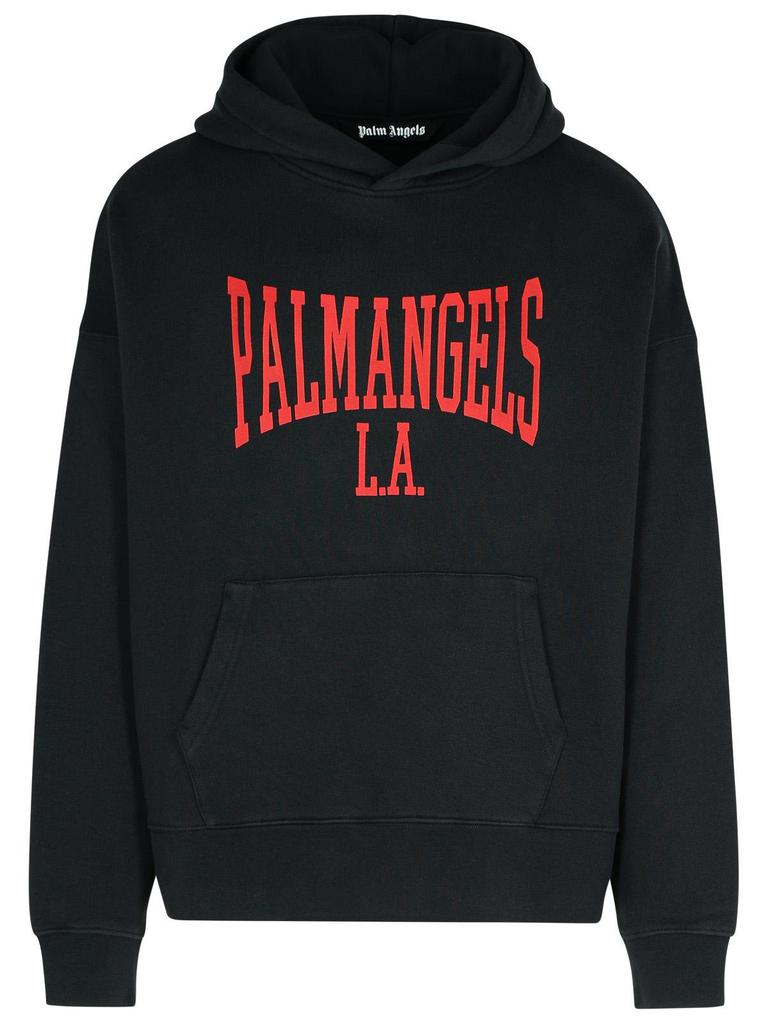 Palm Angels Black Hoodie With Logo - Hoodies - BeyondStyle