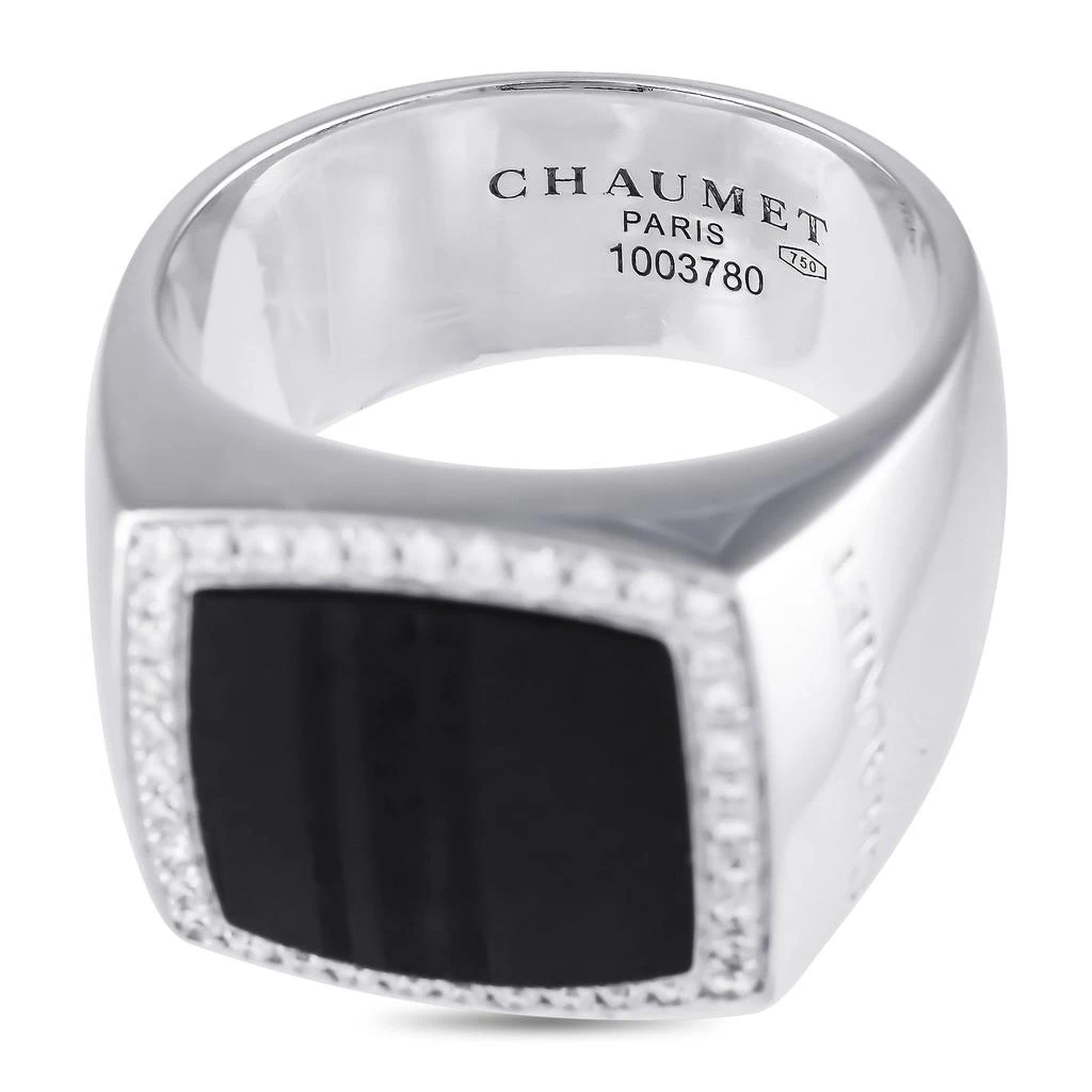 Chaumet 18K White Gold 0.20ct Diamond and Wood Ring CH09-091124 4