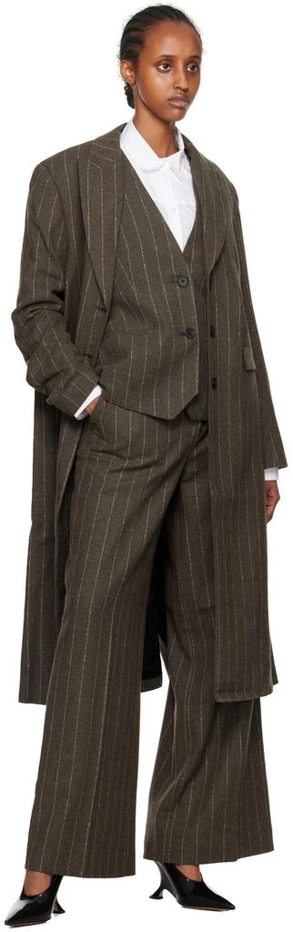 REMAIN Brown Pinstripe Vest 4