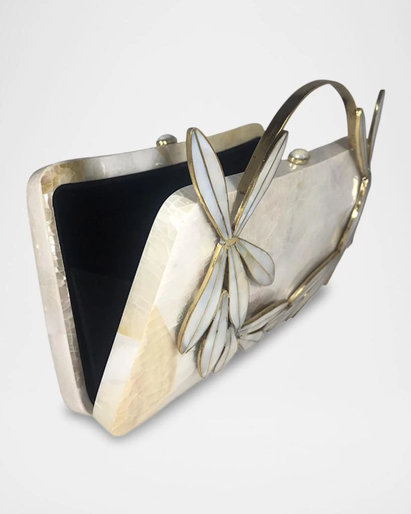 SERPUI Charlotte Flower Mother-of-Pearl Top-Handle Bag 3