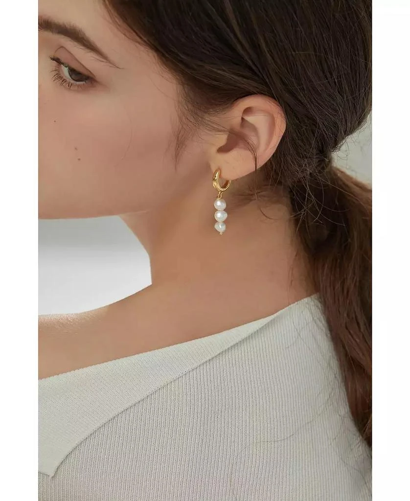 Joey Baby Freshwater Pearl Drop Hoop Earrings