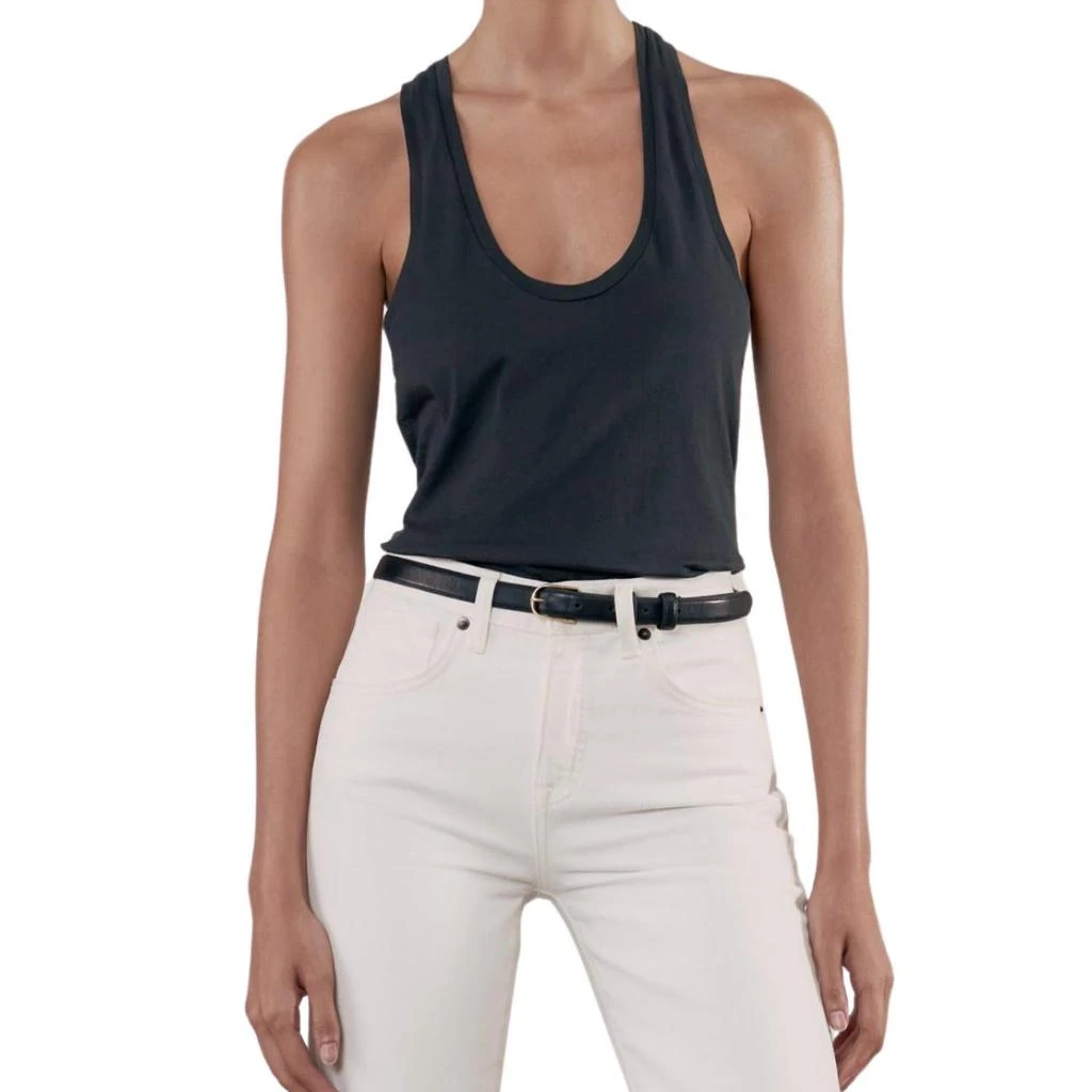 Nili Lotan Melissa Racerback Tank In Jet Black 1