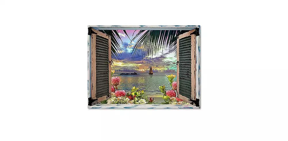 Trademark Global Leo Kelly 
Tropical Window to Paradise III
 Canvas Art - 35" x 47"