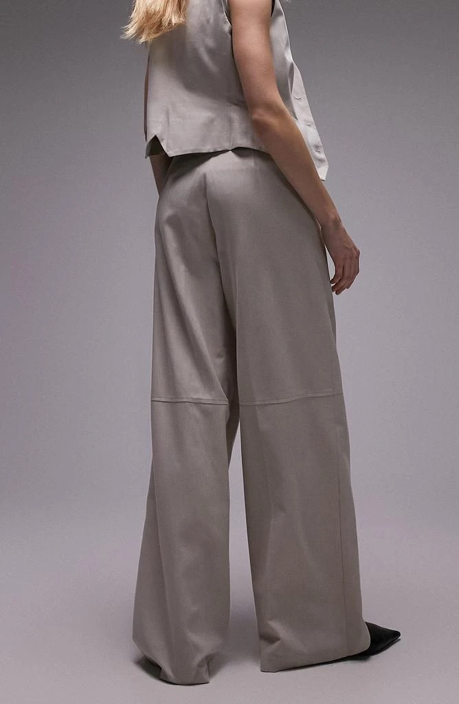 Topshop Pleated Cotton Wide Leg Pants 2