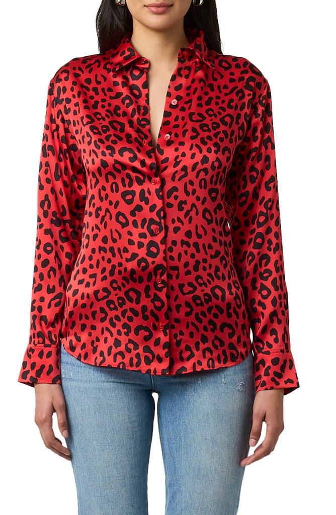 Equipment Print Silk Button-Up Shirt