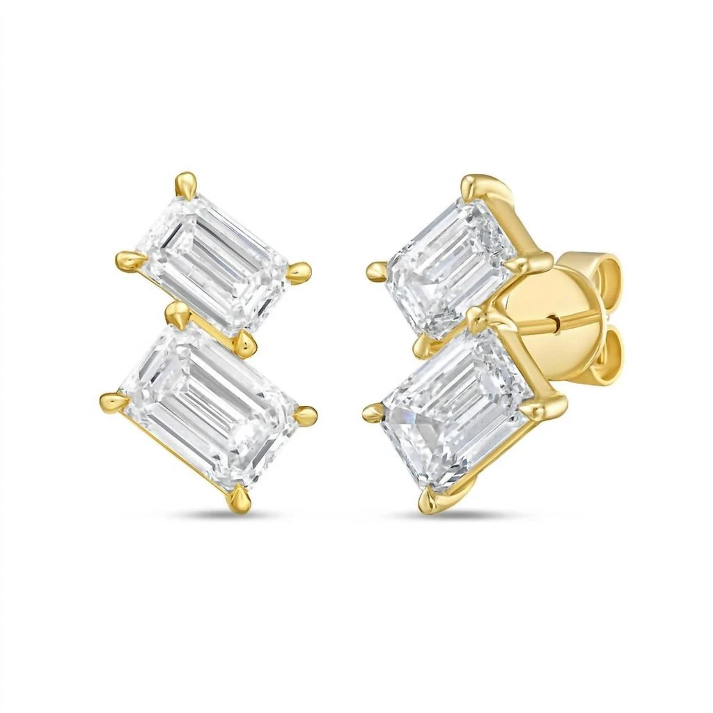 Diana M Jewels Diana M Jewels - Women
s Emerald Lab-Grown Diamond Stud Earrings (4.00 Ct) - Signature Plus 2