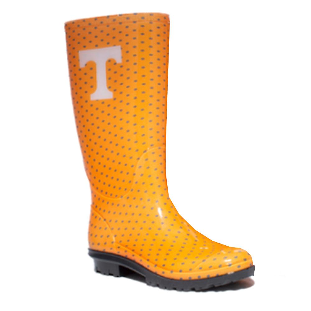 Gameday Boots University of Tennessee Polka Dot Round Toe Rain Boots