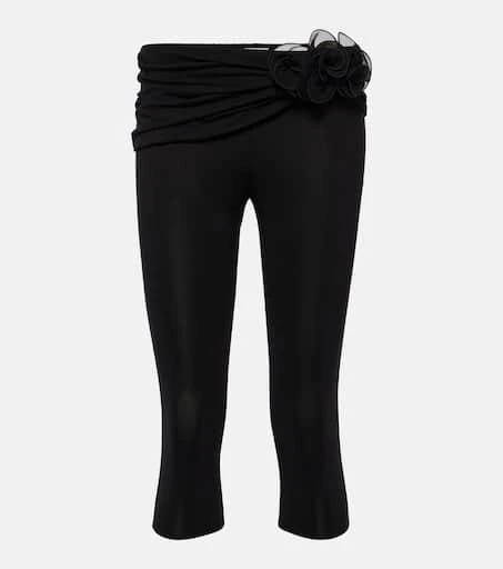 Magda Butrym Floral-appliqué silk biker shorts 1