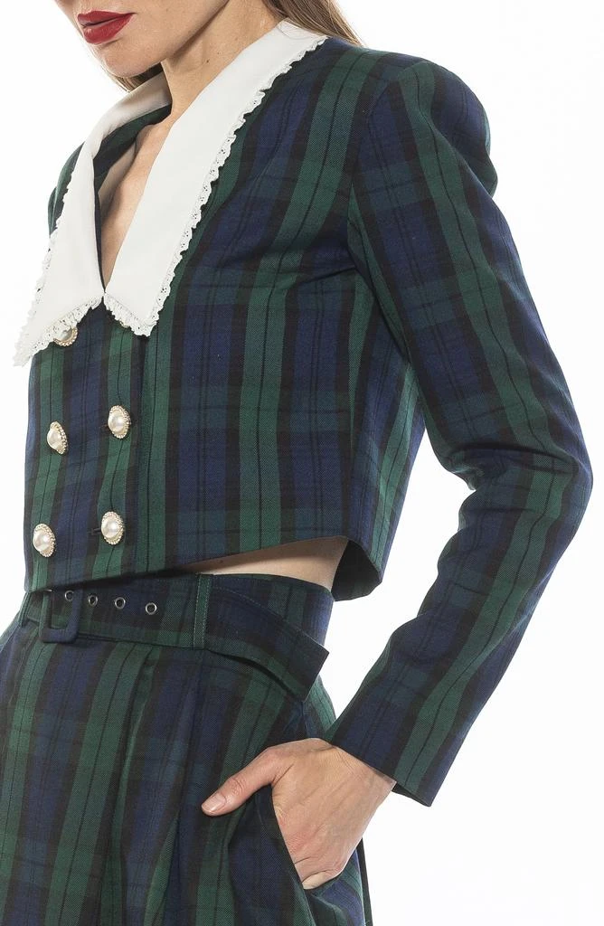 ALEXIA ADMOR Aurelia Cropped Plaid Blazer 3