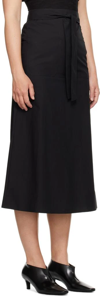Totême Black Tie-Waist Midi Skirt 2