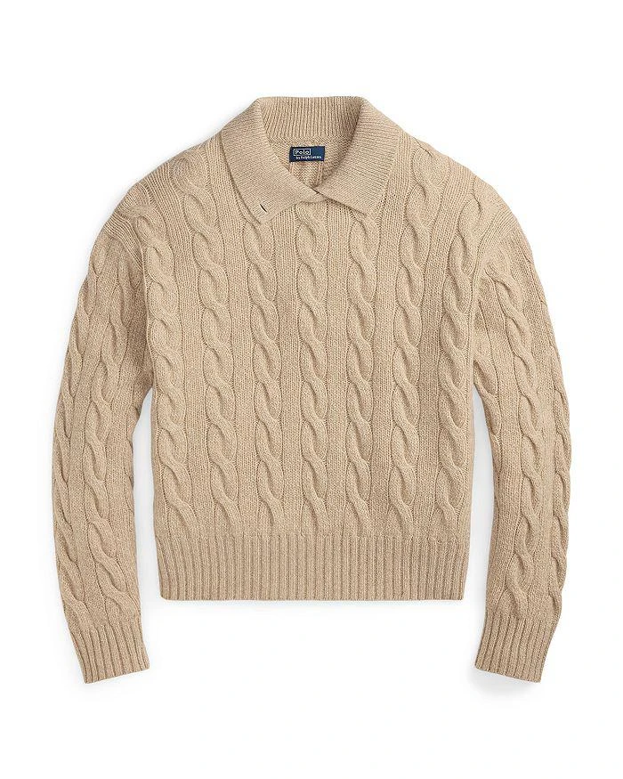 Ralph Lauren Cable Wool Cashmere Polo Collar Sweater 6