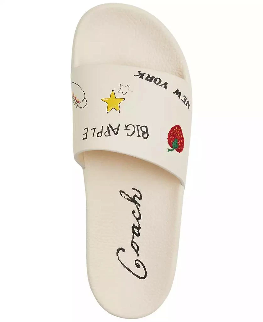 Coach Udele Sketch Print Leather Slide Sandals 4