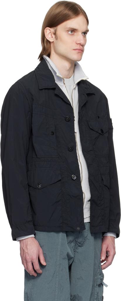 Stone Island Black Nylon Smerigliato Ghost Jacket - Jackets