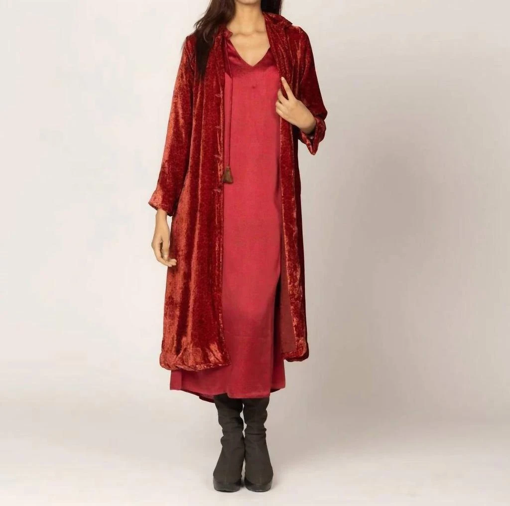 Tanavana Leola Animal Coat In Red 1