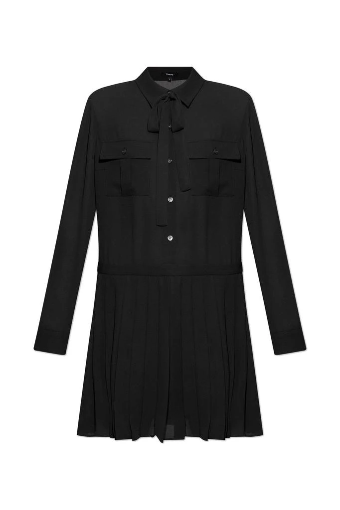 Theory Theory Pleated Hem Bow Detailed Dress 1