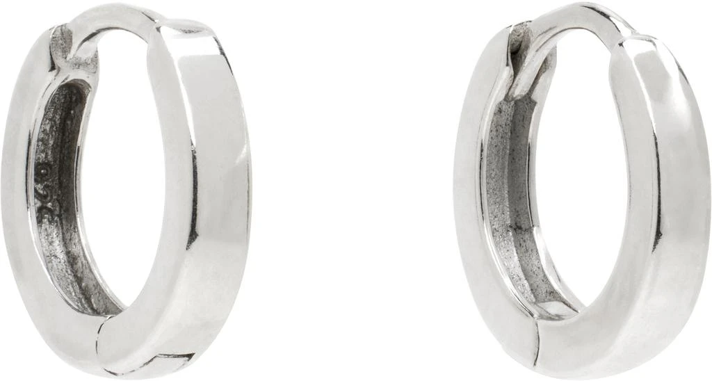 Laura Lombardi Silver Clutch Hoop Earrings 2