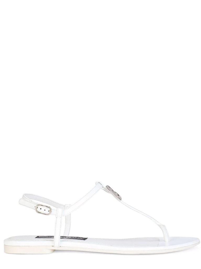 NA DG white flat leather Sandals